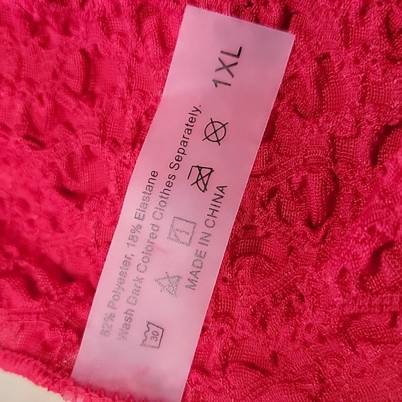 SHEIN Size XL Red Textured 3 Piece Bikini Set.  NEW without Tags - Picture 8 of 14